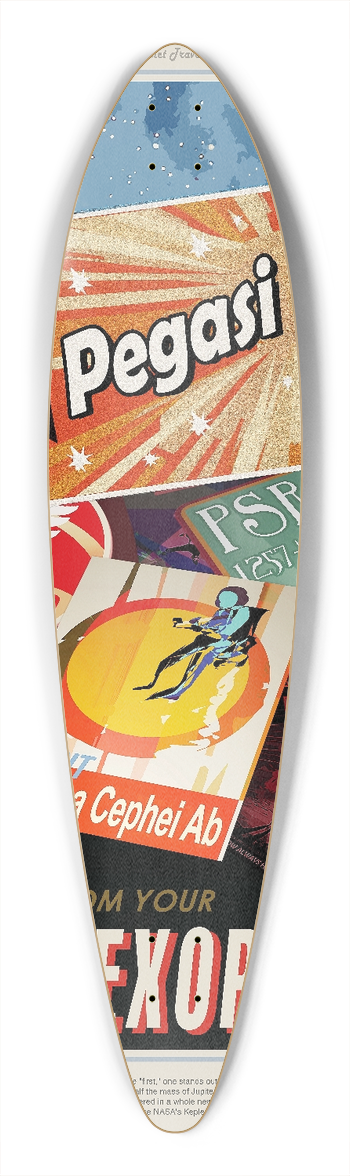 NASA - Peg51 39.3 inch art pintail longboard deck