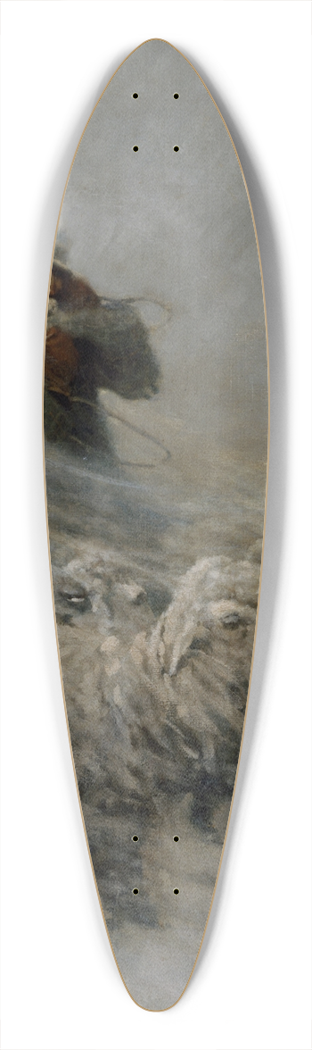 N. C. Wyeth - Sheep Herder 39.3 inch art pintail longboard deck