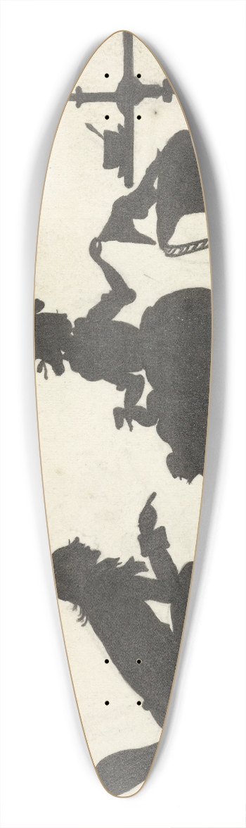 Nelly Bodenheim - Silhouet van een echtpaar met kind in wieg 39.3 inch art pintail longboard deck