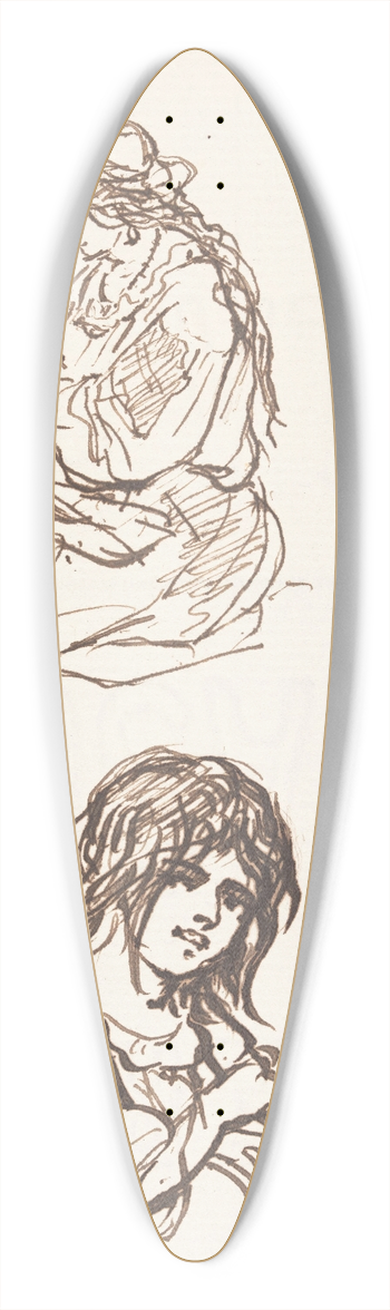 Nicaise De Keyser - Mother and Child and Three Busts 39.3 inch art pintail longboard deck