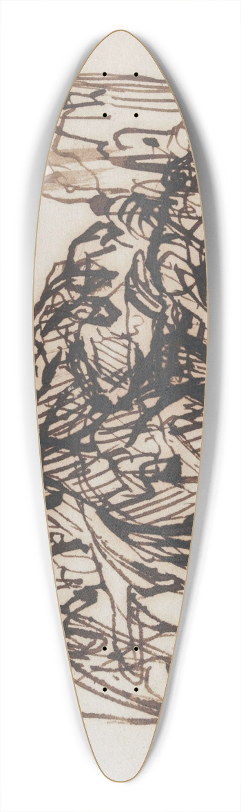 Nicaise De Keyser - Resting Monk 39.3 inch art pintail longboard deck