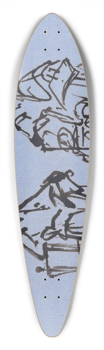 Nicaise De Keyser - Two Postures 39.3 inch art pintail longboard deck