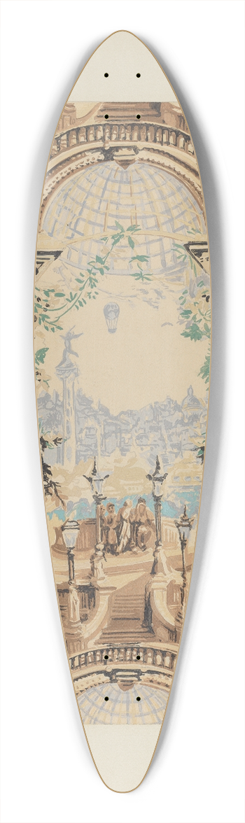 Nicholas Acampora - Wall Paper 39.3 inch art pintail longboard deck