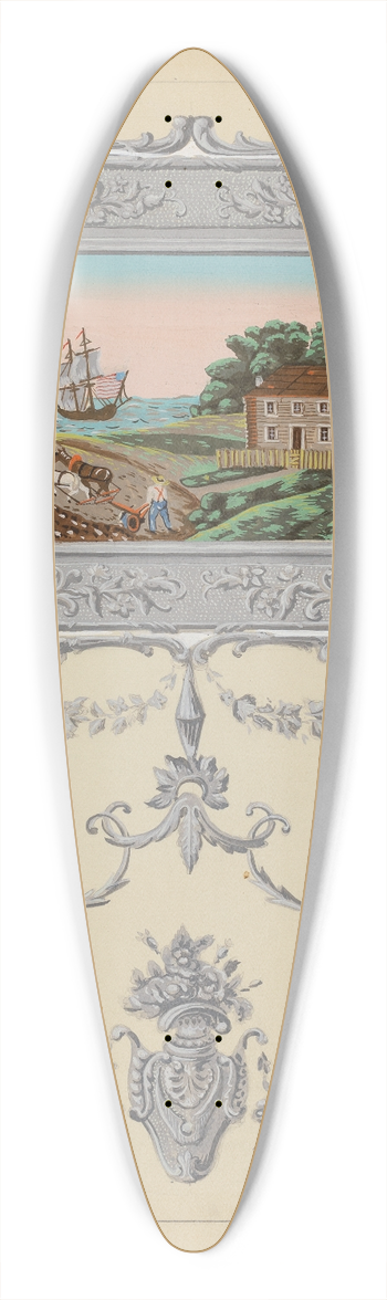 Nicholas Acampora - Wall Paper 39.3 inch art pintail longboard deck