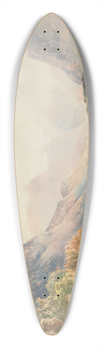 Nicholas Chevalier - Middle Fiord, Te Anau Lake 39.3 inch art pintail longboard deck