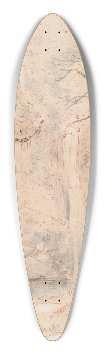 Nicholas Chevalier - On the Taieri River, Otago 39.3 inch art pintail longboard deck