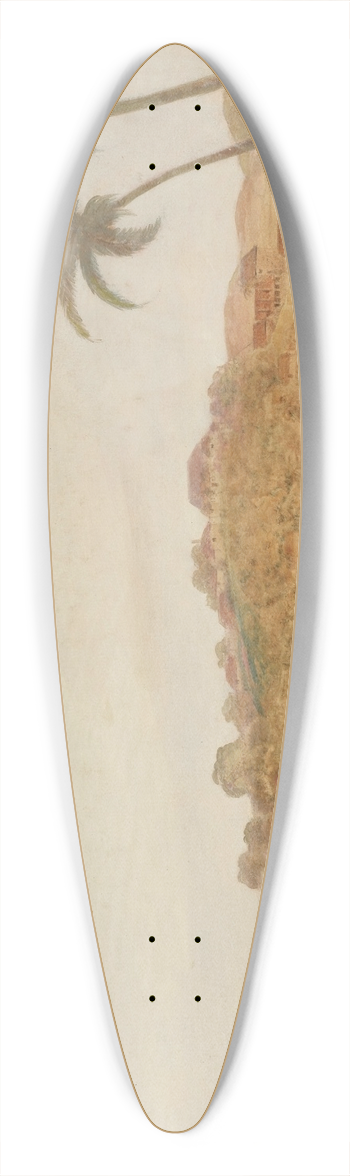 Nicholas Pocock - View of Barbados 39.3 inch art pintail longboard deck
