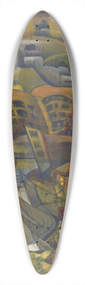 Nicholas Roerich - The Novgorod Market From Sadko 39.3 inch art pintail longboard deck