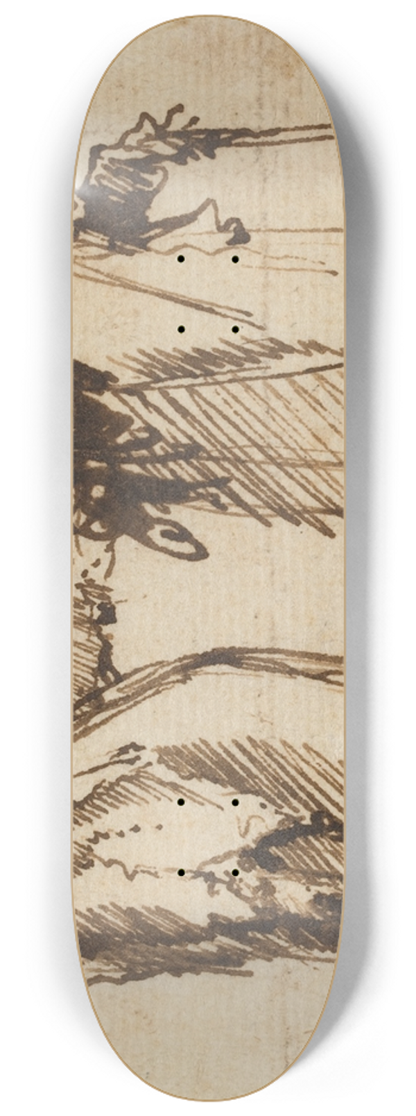 Giovanni Battista Piranesi - A Pregnant Young Woman and a Young Man with a Staff 8.25 inch art skate deck