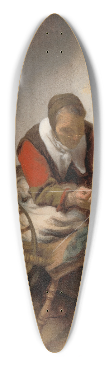 Nicolaes Maes - De spinster 39.3 inch art pintail longboard deck