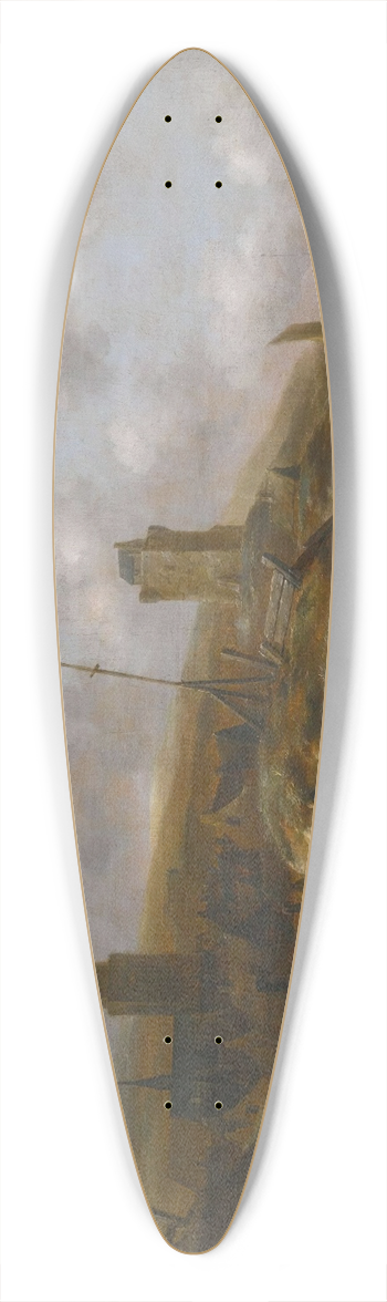 Nicolaes Molenaer - The Beach At Scheveningen With Fishermen Unloading Their Catch 39.3 inch art pintail longboard deck