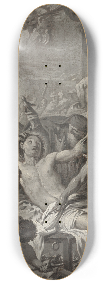 Giovanni Battista Pittoni - The Martyrdom of Saint Lawrence 8.25 inch art skate deck