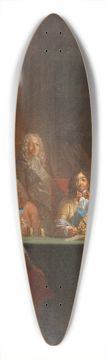 Nicolai Abildgaard - Christian V Presents Danish Law 1683 39.3 inch art pintail longboard deck