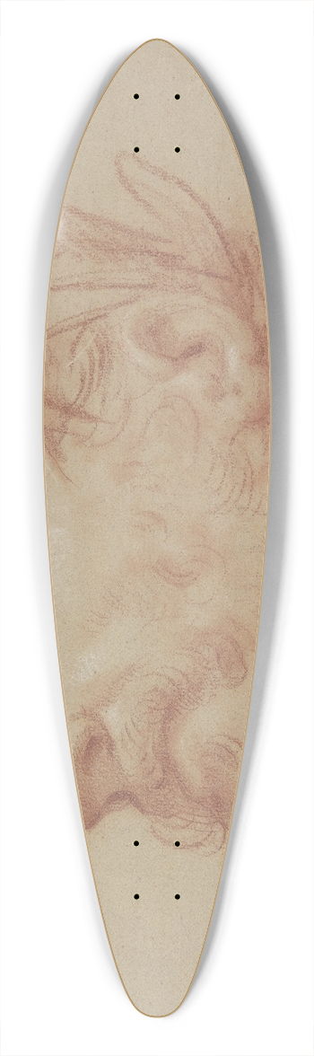 Nicolas Guibal - Kopf eines nach links gewendeten Flugottes mit einem Schilfkranz 39.3 inch art pintail longboard deck