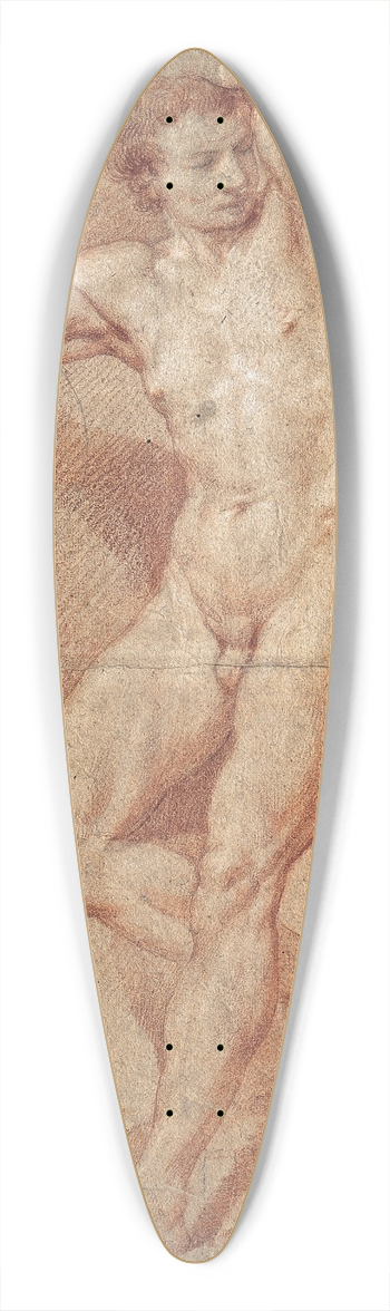Nicolas Guibal - Standing Male Nude 39.3 inch art pintail longboard deck