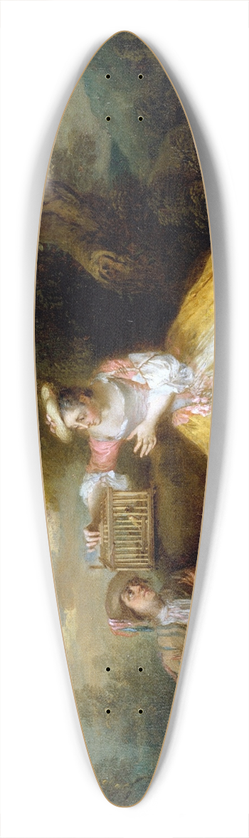 Nicolas Lancret - The Captive Bird 39.3 inch art pintail longboard deck