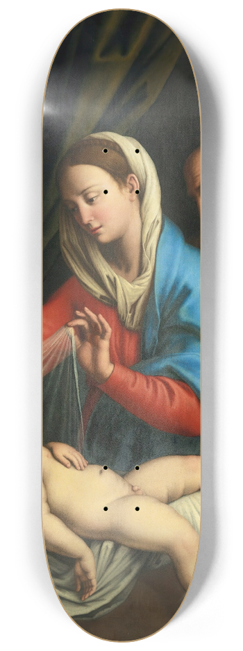 Giovanni Battista Salvi da Sassoferrato - The Virgin And Saint Joseph With The Sleeping Christ Child 8.25 inch art skate deck