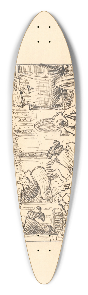 Niels Skovgaard - Den lille Slange 39.3 inch art pintail longboard deck