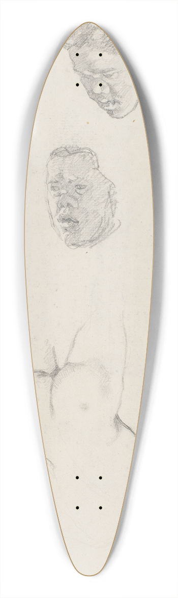 Niels Skovgaard - Fire studier efter samme model som recto 39.3 inch art pintail longboard deck