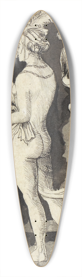 Niklaus Manuel - Female nude from behind 39.3 inch art pintail longboard deck