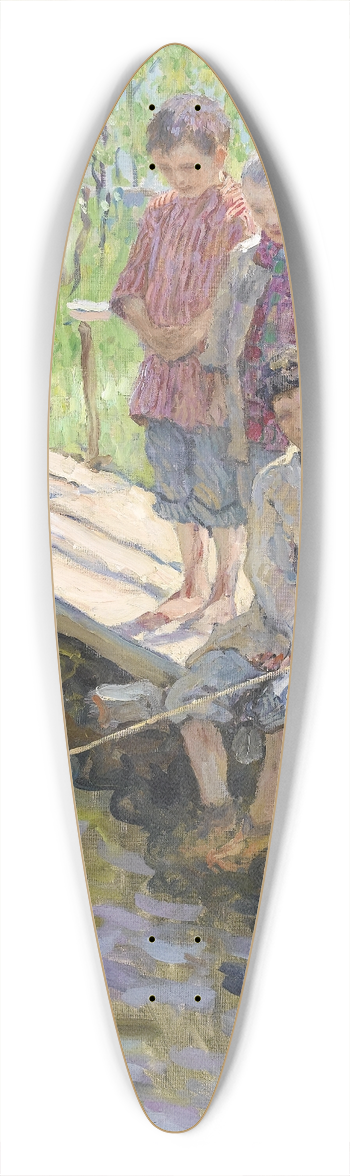 Nikolai Bogdanov-Belsky - Little Boys Eager For A Catch 39.3 inch art pintail longboard deck