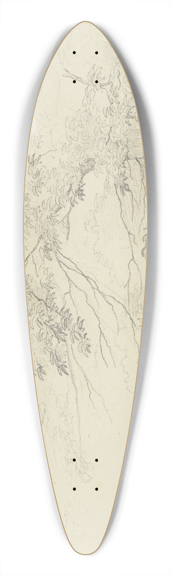 Nikolaus Hoff - Baumbestandener Weg entlang einer Mauer 39.3 inch art pintail longboard deck
