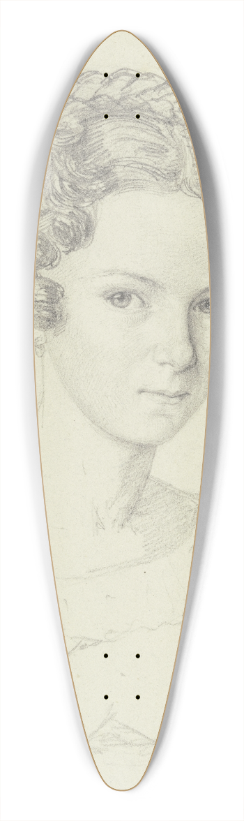 Nikolaus Hoff - Bildnis der Schwester des Augsburger Tiermalers Moritz Rugendas 39.3 inch art pintail longboard deck