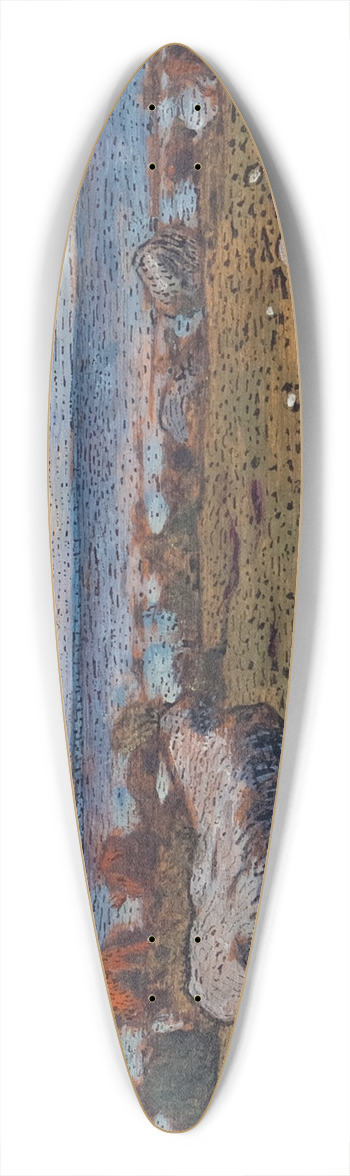 Nils Kreuger - Stones on the Beach 39.3 inch art pintail longboard deck