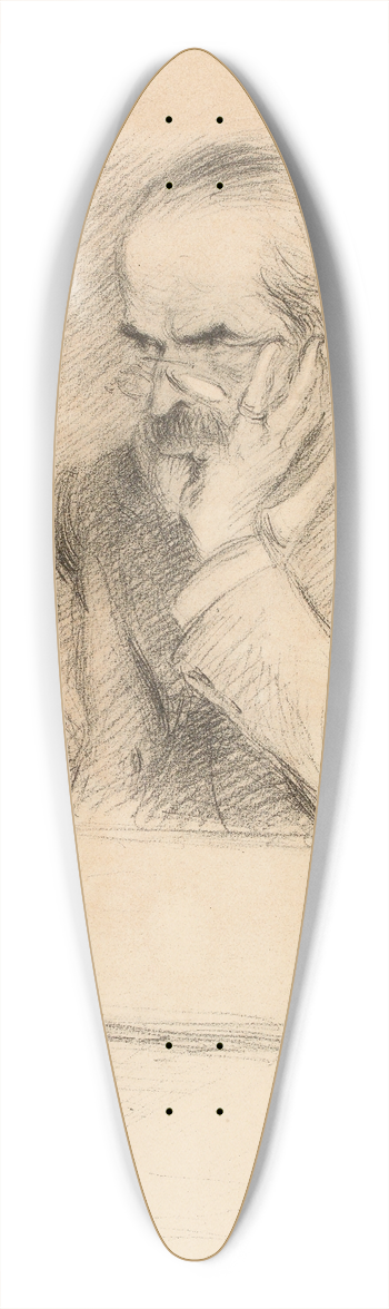 Nol Dorville - Inconnu, crivain accoud  son bureau 39.3 inch art pintail longboard deck