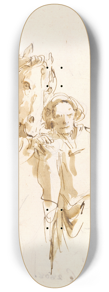 Giovanni Battista Tiepolo - Man Leaning against a Horse 8.25 inch art skate deck