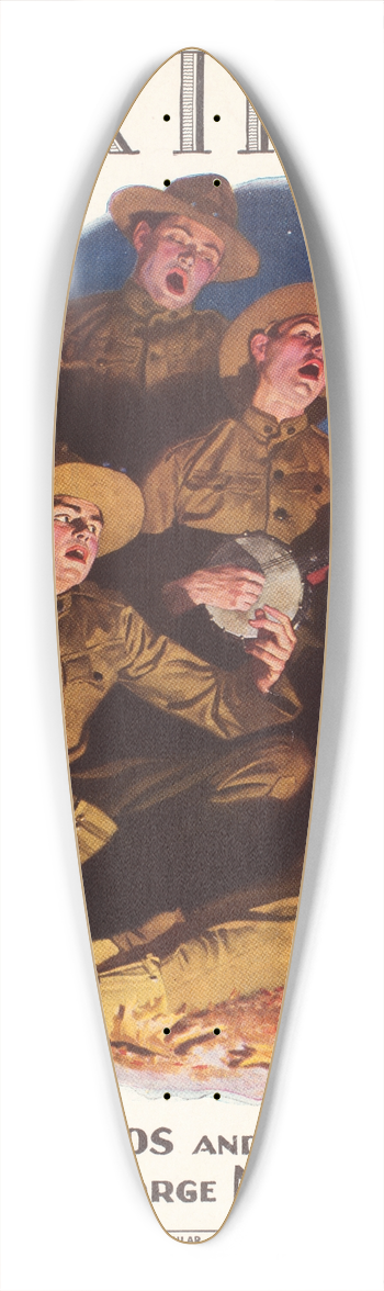 Norman Rockwell - Over there 39.3 inch art pintail longboard deck