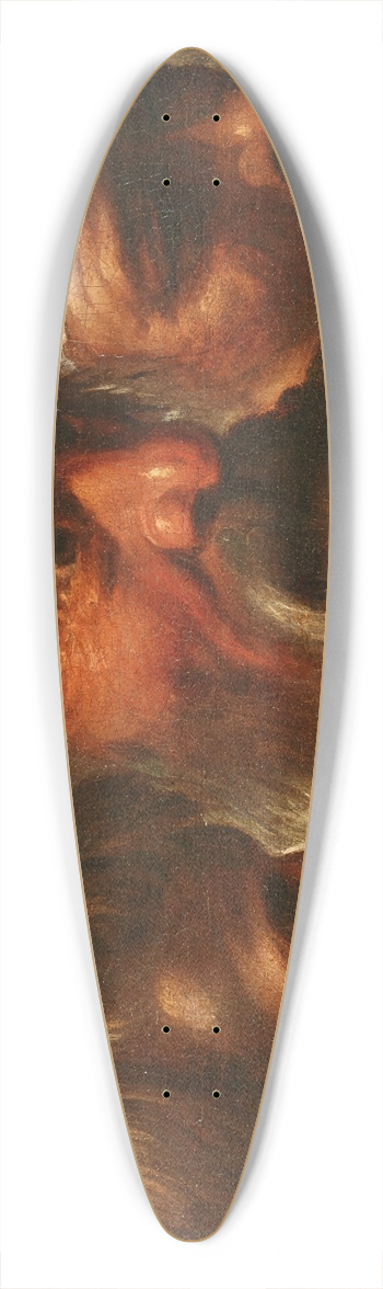 North Italian School - Study of three heads 39.3 inch art pintail longboard deck