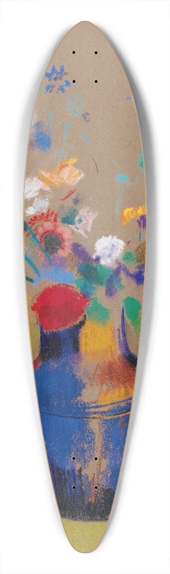 Odilon Redon - Fleurs Sur Fond Gris 39.3 inch art pintail longboard deck