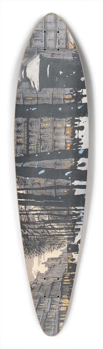 Odo Dobrowolski - A Paris Boulevard in the Snow 39.3 inch art pintail longboard deck
