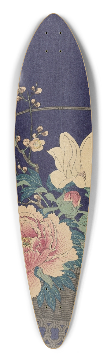 Ohara Koson - Bamboo Flowerbasket 39.3 inch art pintail longboard deck
