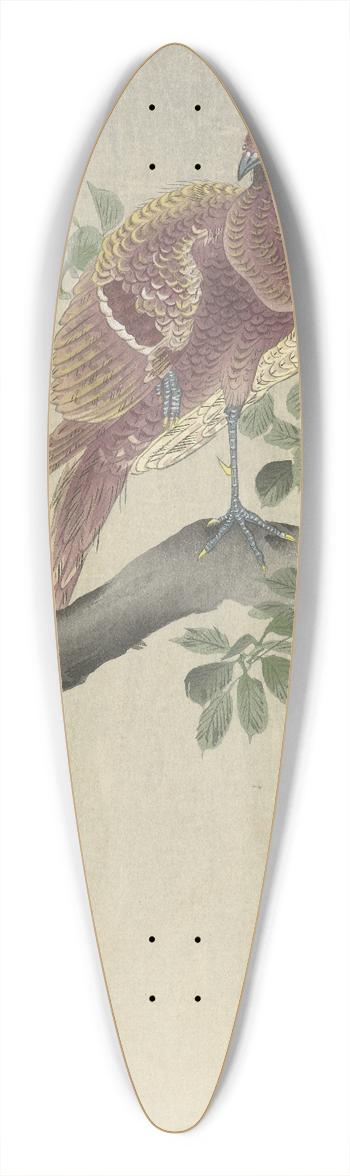 Ohara Koson - Copper pheasant 39.3 inch art pintail longboard deck