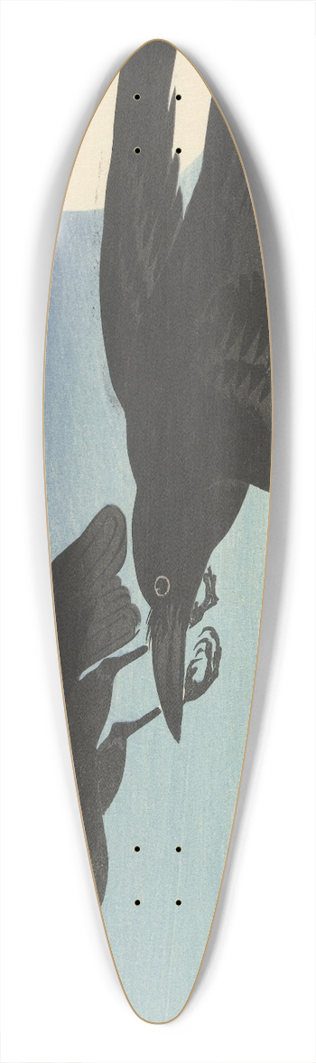 Ohara Koson - Crows at full moon 39.3 inch art pintail longboard deck