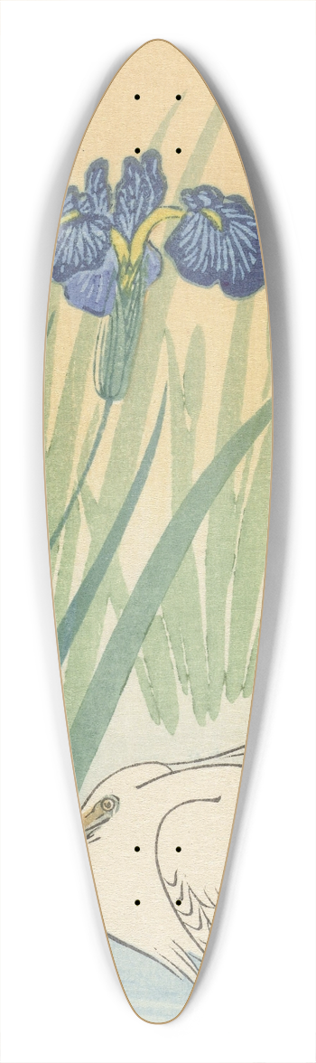 Ohara Koson - Egret 39.3 inch art pintail longboard deck