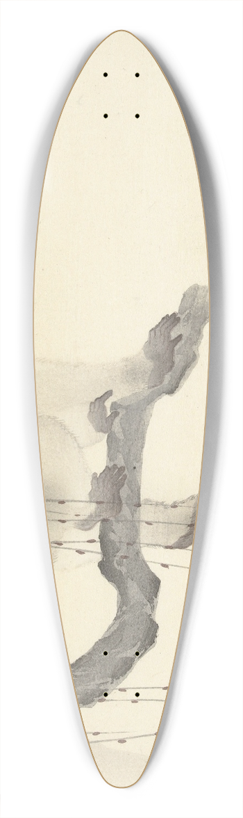 Ohara Koson - Monkey on tree branch 39.3 inch art pintail longboard deck