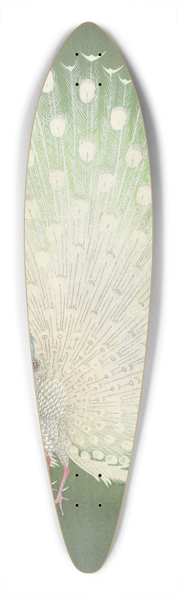 Ohara Koson - Peacock 39.3 inch art pintail longboard deck
