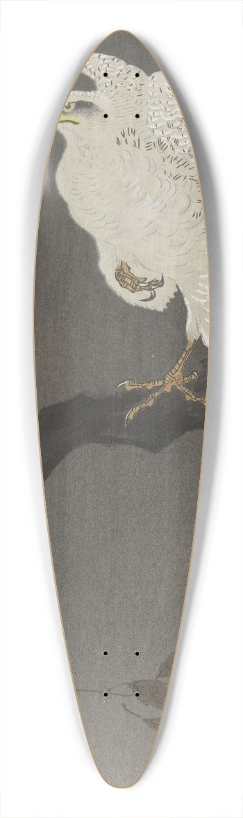 Ohara Koson - Snowy eagle on a tree branch 39.3 inch art pintail longboard deck