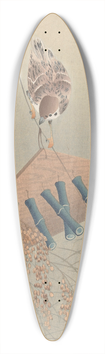 Ohara Koson - Sparrow 39.3 inch art pintail longboard deck