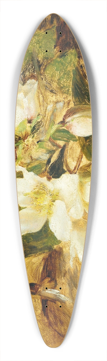 Olga Wisinger-Florian - Black hellebore 39.3 inch art pintail longboard deck