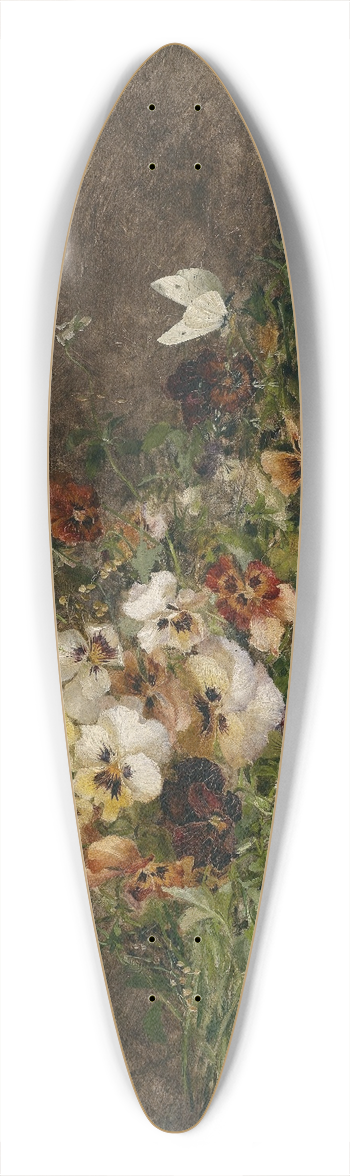 Olga Wisinger-Florian - Stiefmtterchen und Schmetterlinge 39.3 inch art pintail longboard deck