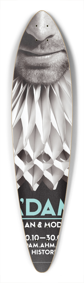 Ontwerpbureau Matte - Affiche voor tentoonstelling ADAM, Man and Mode 39.3 inch art pintail longboard deck