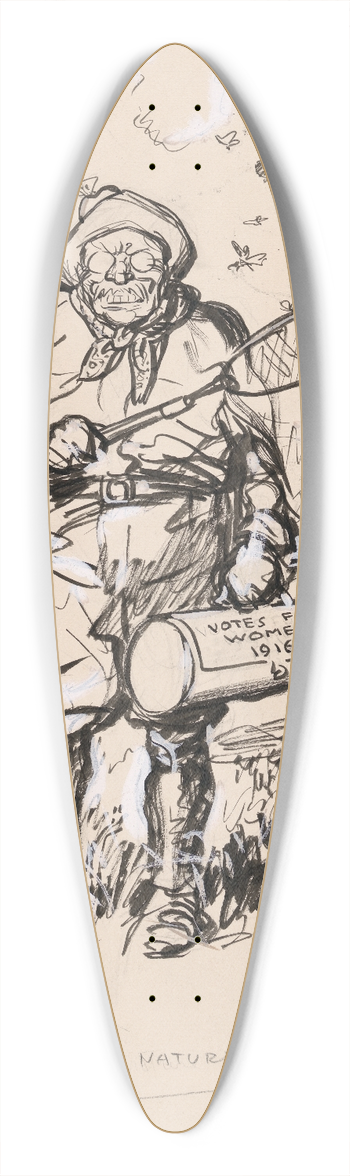 Oscar Edward Cesare - Theodore Roosevelt 39.3 inch art pintail longboard deck