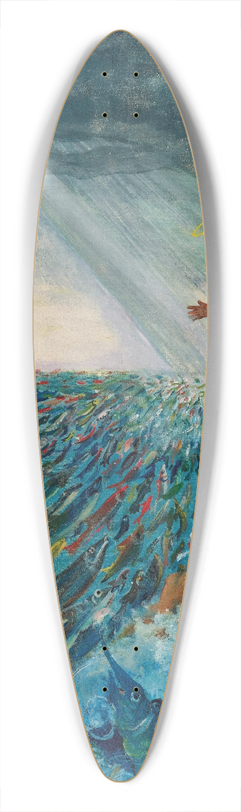 Oskar Laske - Fischpredigt 39.3 inch art pintail longboard deck