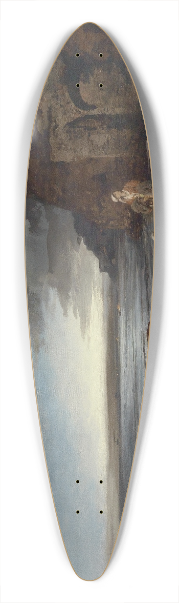 Oswald Achenbach - Abend an der Kste 39.3 inch art pintail longboard deck