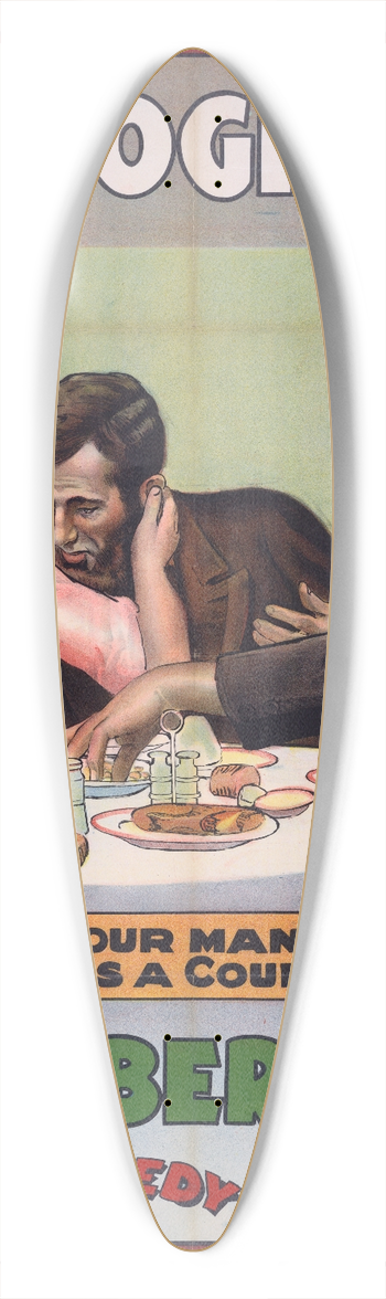 Otis Litho. Co. - A Barber cure 39.3 inch art pintail longboard deck