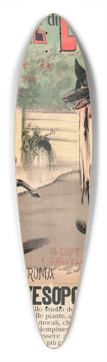 Ottavio Rodella Tavio - Favole di Esopo 39.3 inch art pintail longboard deck